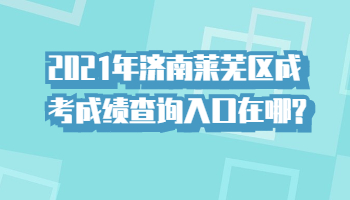 济南莱芜区成考成绩查询