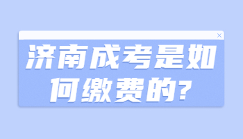 济南成考是如何缴费的