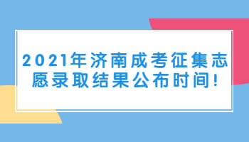 济南成考征集志愿录取结果