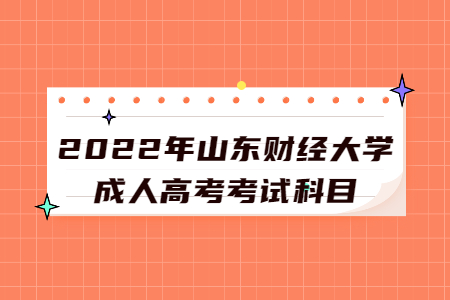 2022年山东财经大学成人高考考试科目