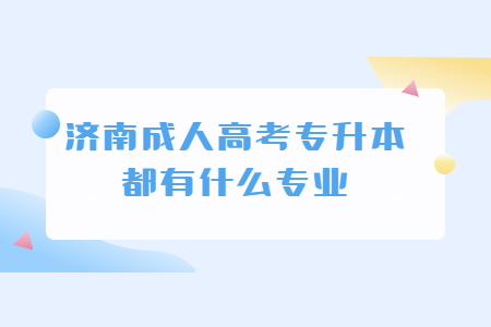 济南成人高考专升本都有什么专业？