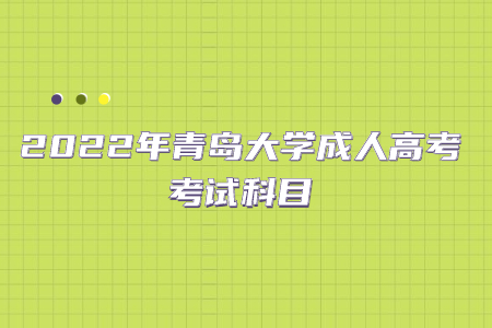 2022年青岛大学成人高考考试科目