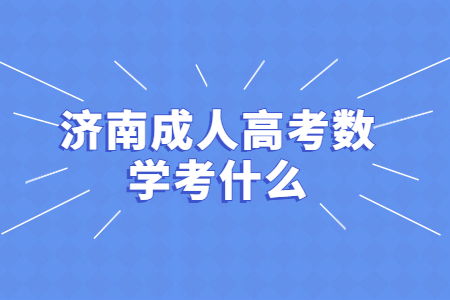 济南成人高考数学考什么？