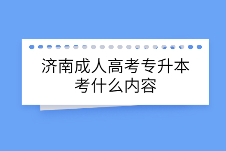 济南成人高考专升本考什么内容?