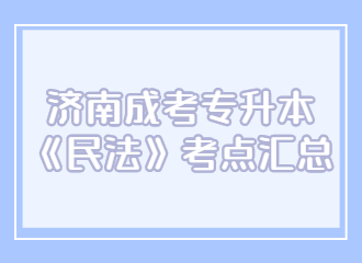 .济南成考专升本《民法》考点汇总