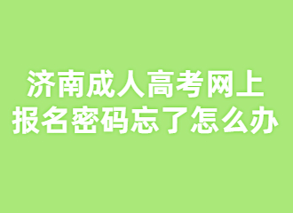 济南成人高考网上报名密码忘了怎么办