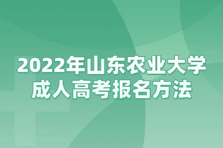 2022年山东农业大学成人高考报名方法