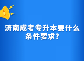 济南成考专升本要什么条件要求?