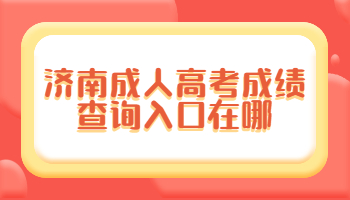 济南成人高考成绩查询入口